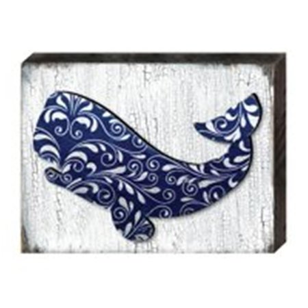 CLEAN CHOICE Nautical Vintage Whale Art on Board Wall Decor Wood CL2582218